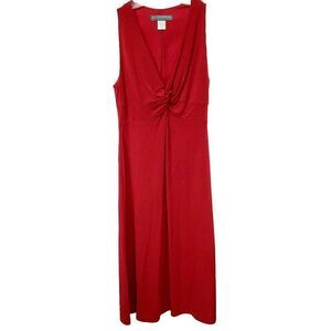 Maggie London Red Twisted V-Neck Semi-Formal Dress Sz 6 Pullover Fit & Flare